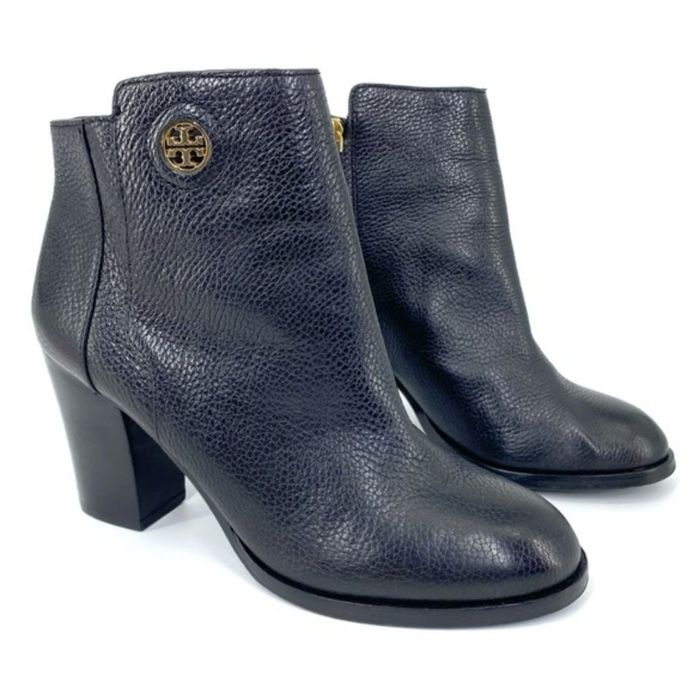 Tory Burch Black Leather Booties - Size 5.5